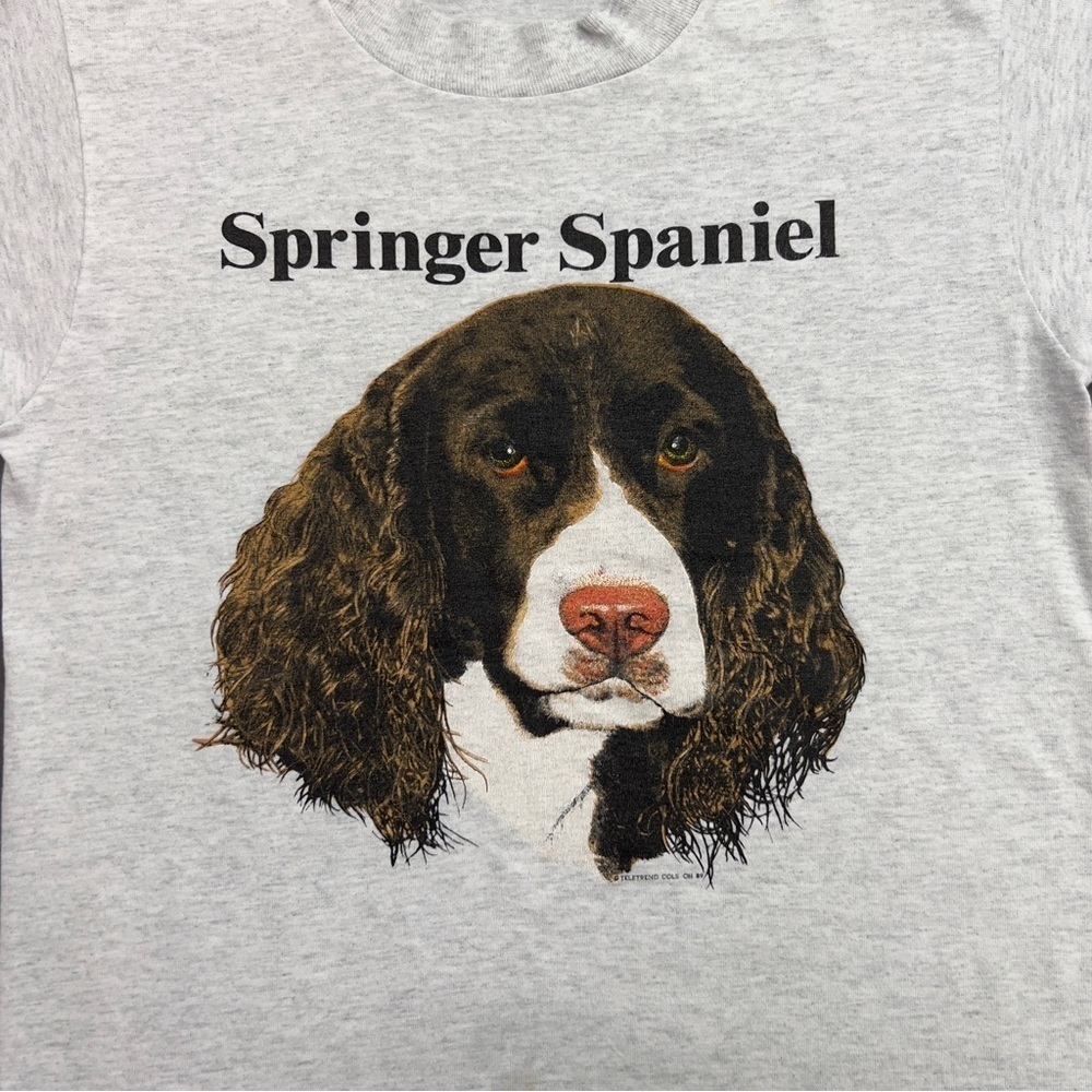 90s Vintage Springer Spaniel Dog Tee Shirt - Picture 3 of 5